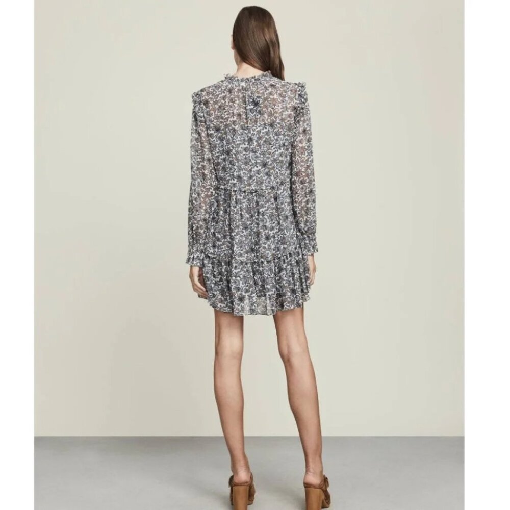 Veronica Beard silk floral ruffled Savile mini dress - Picture 4 of 8